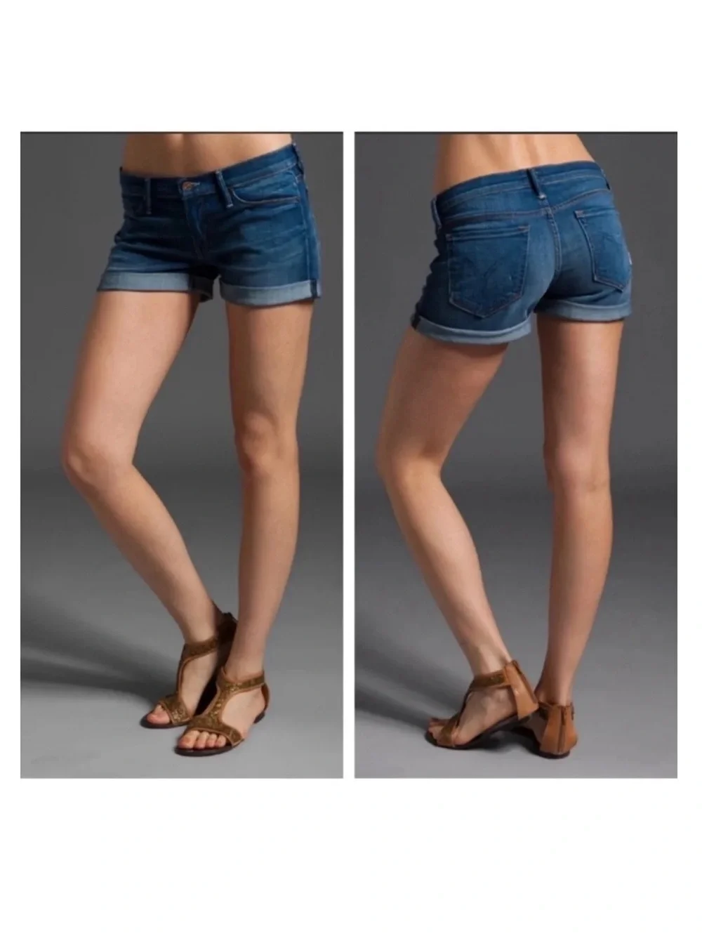 MOTHER Cuffed Short Short Denim Shorts